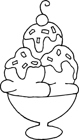 Coloring Pages Ice Cream Sundae 1